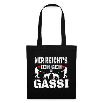 Mir reichts ich geh gassi - Stoffbeutel - Schwarz - Vorne
