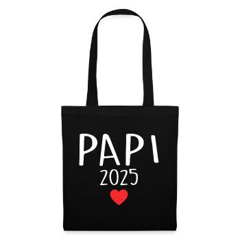 papa - futur papa 2025 - Sac en tissu - noir - Devant