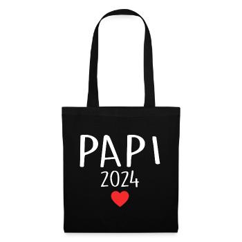 papa - futur papa 2024 - Sac en tissu - noir - Devant