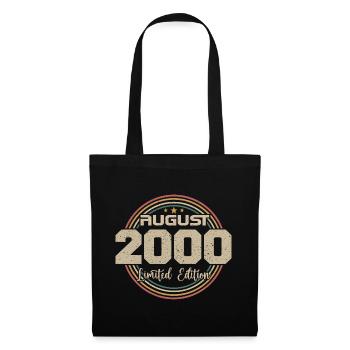Millésime Né(e) Août 2000 Cadeau Anniversaire 2000 - Sac en tissu - noir - Devant