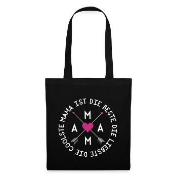 Mama ist die Beste - Stoffbeutel - Schwarz - Vorne