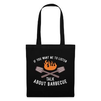Parlez de barbecue - Sac en tissu - noir - Devant