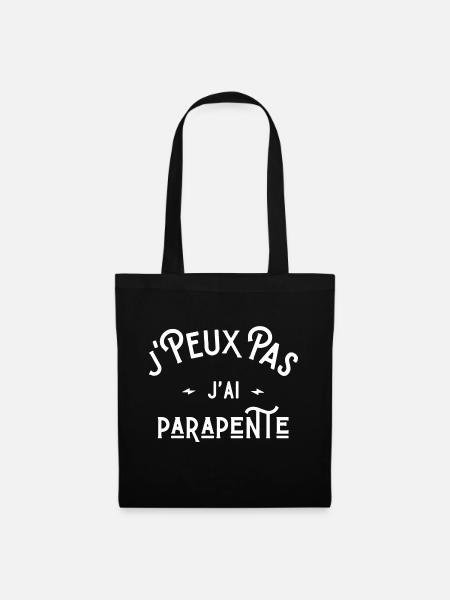 je peux pas j'ai parapente cadeau humour citation - Sac en tissu - noir