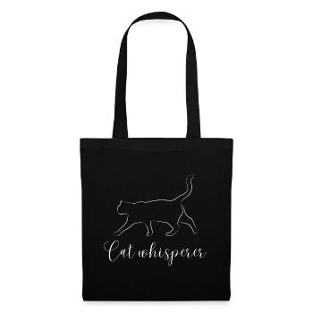 Cat Whisperer Retro Graphic Cat Owner Cat Lover Pe - Stoffbeutel - Schwarz - Vorne