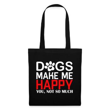 Les chiens me rendent heureux - Sac en tissu - noir - Devant