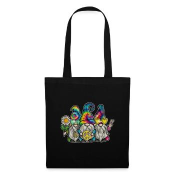 Hippie Gnomes Peace Tie Dye - Stoffbeutel - Schwarz - Vorne