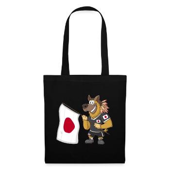 Japon Rasta Dog - Sac en tissu - noir - Devant