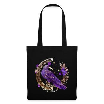 Mystical Crow, Wicca, Morrigan, Celtic, Raven - Tote Bag - black - Front