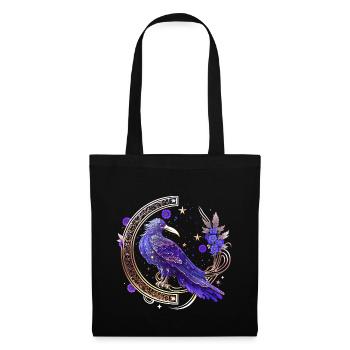 Mystische Krähe, Wicca, Morrigan, Keltisch, Vogel - Stoffbeutel - Schwarz - Vorne