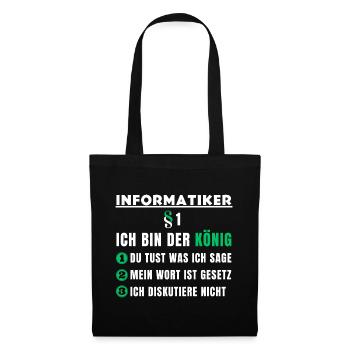 Computer Scientist Gift - I'm the King - Tote Bag - black - Front