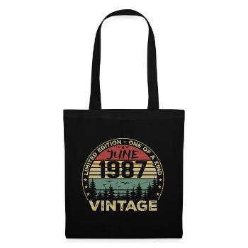 Geschenk Juni 1987 Geburtstag Juni 1987 Juni 1987 - Stoffbeutel - Schwarz - Vorne