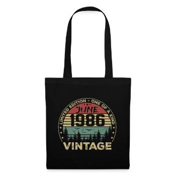 Cadeau Juin 1986 Anniversaire Juin 1986 Juin 1986 - Sac en tissu - noir - Devant