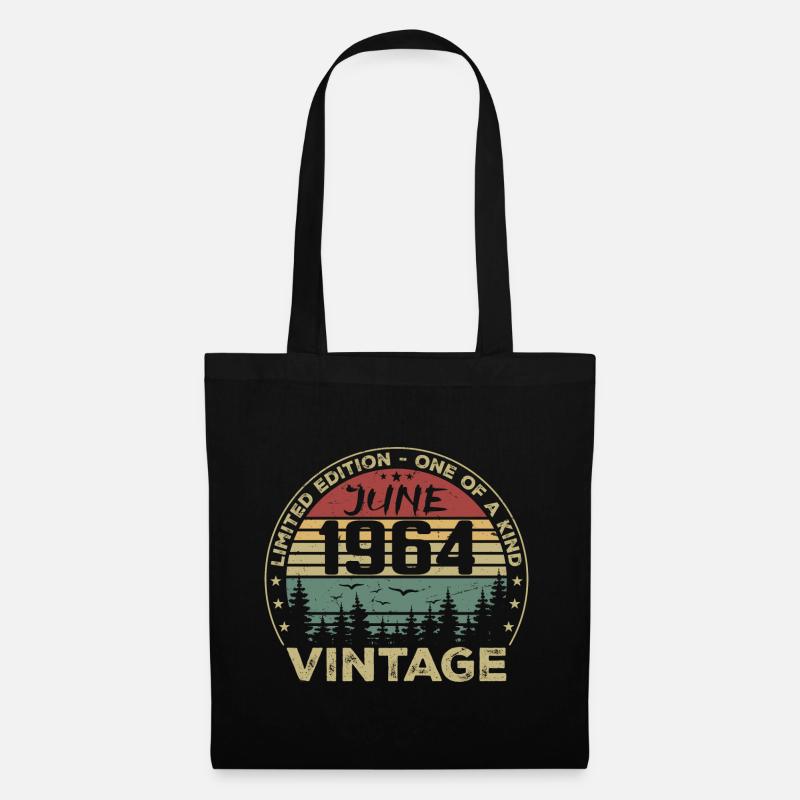 Geschenk Juni 1964 Geburtstag Juni 1964 Juni 1964 - Stoffbeutel - Schwarz