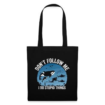 Don't Follow Me I Do Stupid Things - Scuba Diving - Tote Bag - black - Front