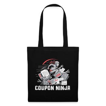 Coupon Ninja Couponer Shopper Geld sparen Couponing - Stoffbeutel - Schwarz - Vorne