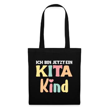 Ich bin jetzt ein Kitakind 2025 Kita Start - Stoffbeutel - Schwarz - Vorne