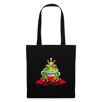Grenouille Prince Baiser Roi - Sac en tissu - noir - Devant
