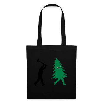 Lustiger Weihnachtsbaum vom Holzfäller Gejagt com - Stoffbeutel - Schwarz - Vorne