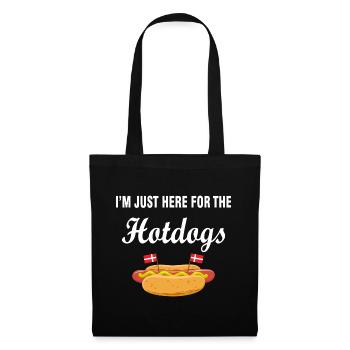Hotdogs Dänemark Geschenk Nord Spruch - Stoffbeutel - Schwarz - Vorne