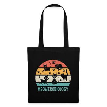 Meowcrobiology Cat Lover Cat Owner Pets Animal Lov - Stoffbeutel - Schwarz - Vorne