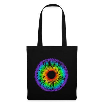 Rainbow Eye, Iris, LGBT, Gay Pride, Mandala - Tote Bag - black - Front