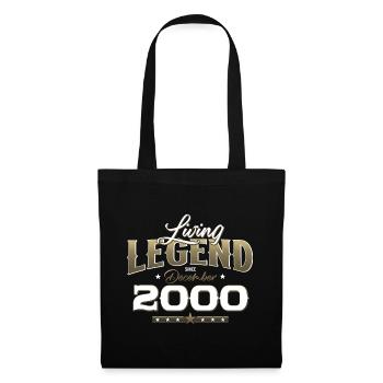 24. Geburtstag Vintage Dezember 2000 Jahrgang - Stoffbeutel - Schwarz - Vorne