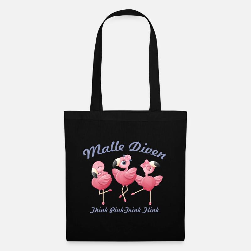 Malle Diven Think Pink Trink Flink Braut Geschenk - Stoffbeutel - Schwarz