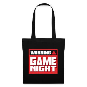Warning Game Night Video Game Player Gamer Gaming - Stoffbeutel - Schwarz - Vorne