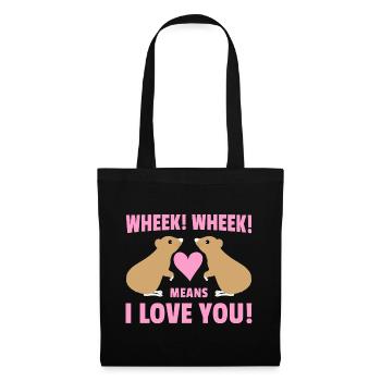 Wheek Wheek Graphic Guinea Pig Owner Pet Cavy Anim - Stoffbeutel - Schwarz - Vorne