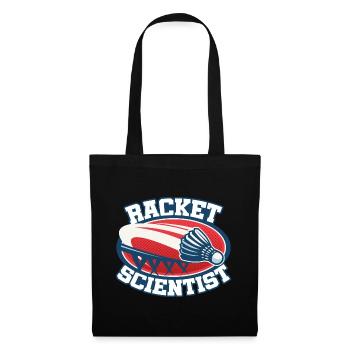 Racket Scientist Badminton Player Shuttlecock Spor - Stoffbeutel - Schwarz - Vorne