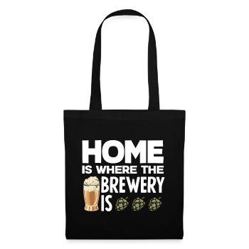 Home Is Where The Brewery Is Homebrewing Craftbeer - Stoffbeutel - Schwarz - Vorne