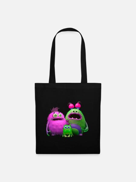 Monster Familie - Stoffbeutel - Schwarz