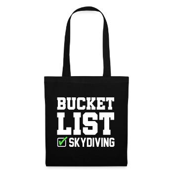 Bucket List Paragliding Parachute Paraglider Skydi - Stoffbeutel - Schwarz - Vorne