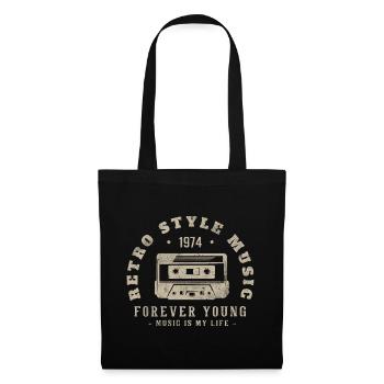 Retro 1974 Geburtstagsgeschenk 1974 Jahrgang 1974 - Stoffbeutel - Schwarz - Vorne