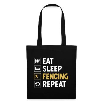 Eat Sleep Fencing Repeat Sword Epee Fencer - Tote Bag - black - Front