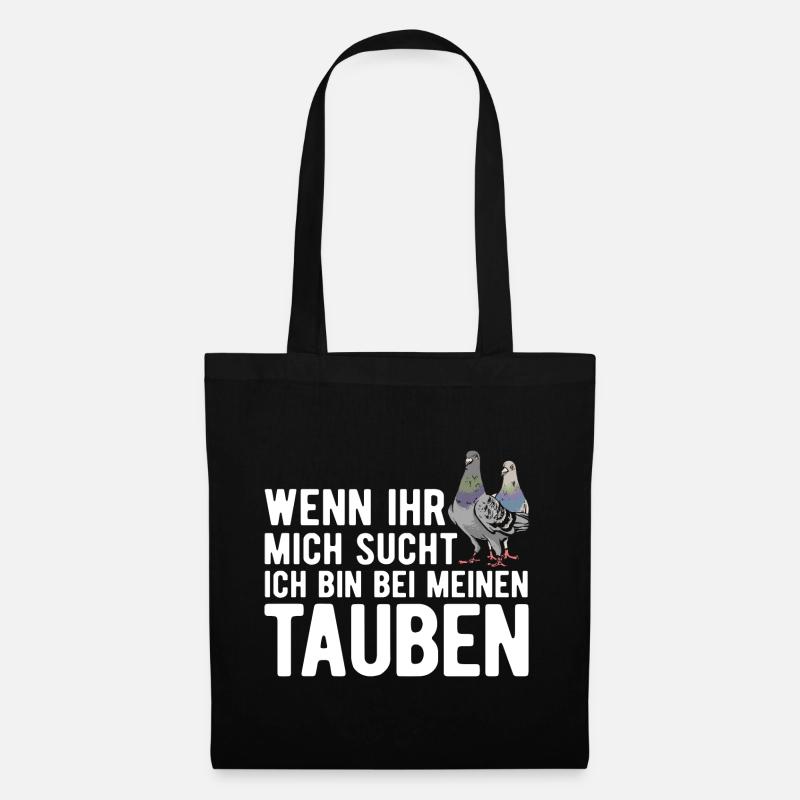 Taube Tauben Vogel - Stoffbeutel - Schwarz