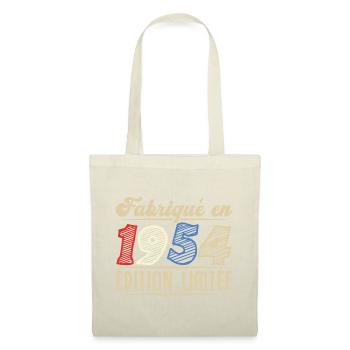 Fabriqué en 1954, Vintage cadeau d'anniversaire - Sac en tissu - nature - Devant