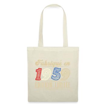 Fabriqué en 1959, Vintage cadeau d'anniversaire - Sac en tissu - nature - Devant