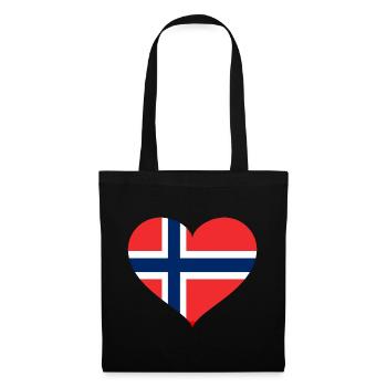 Heart Norway Flag 2023 17 May Souvenir Norway - Tote Bag - black - Front