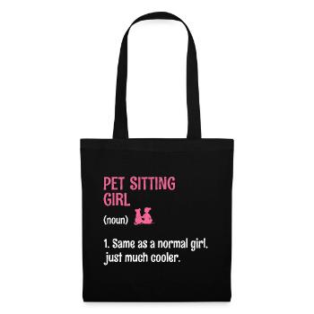 Pet Sitting Girl Pet Sitter Dog and Cat Sitters Do - Sac en tissu - noir - Devant