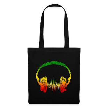 Reggae Casque musique Vintage Rasta Black Music - Sac en tissu - noir - Devant