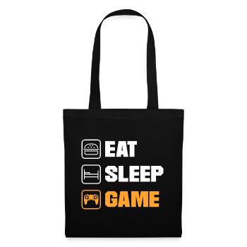 Eat Sleep Game Video Game Player Gaming Console Pc - Stoffbeutel - Schwarz - Vorne