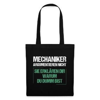 Mechaniker argumentieren nicht - Stoffbeutel - Schwarz - Vorne