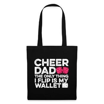 Cheer Dad The Only Thing I Flip Is My Wallet Gymna - Stoffbeutel - Schwarz - Vorne