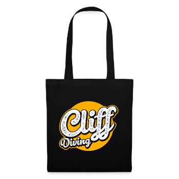 Retro Graphic Cliff Diver Cliff Diving Tombstoning - Tote Bag - black - Front