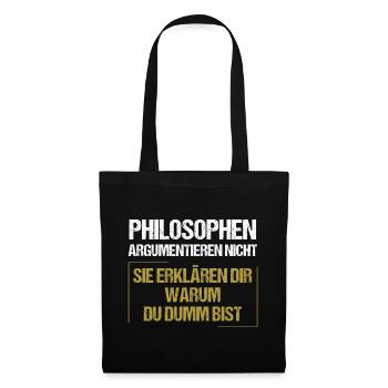 Les philosophes ne discutent pas - Sac en tissu - noir - Devant