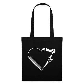 Cisailles capillaires et sèche-cheveux - Sac en tissu - noir - Devant