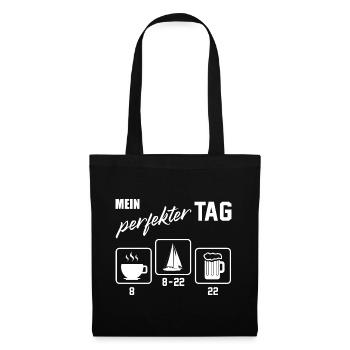 Mein Perfekter Tag Sailing Captain Ship Sea Skippe - Stoffbeutel - Schwarz - Vorne