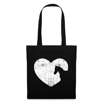 Heart Horse Graphic Horse Lover Equestrian Rider H - Stoffbeutel - Schwarz - Vorne