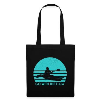Go With The Flow Kayaking Rowing Canoe Rower Paddl - Stoffbeutel - Schwarz - Vorne